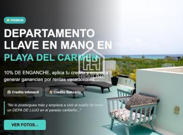 Departamento · 55m² · 1 Recámara · Estudio en Venta en 5ta Av Playa del Carmen, Vista Al Mar