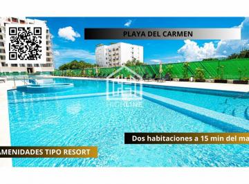 Departamento · 91m² · 2 Recámaras · 1 Estacionamiento · Departamento en Venta Playa del Carmen 2 Recámaras con Amenidades y Rooftop