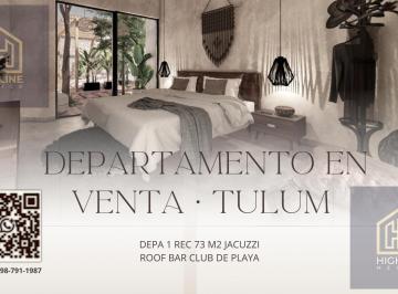 Departamento · 73m² · 1 Recámara · Oportunidad en Tulum en Venta Depa 1 Rec 73 m² Jacuzzi Roof Bar Club de Playa Brandon Highline Méxic