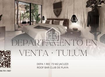 Departamento · 73m² · 1 Recámara · Oportunidad en Tulum en Venta Depa 1 Rec 73 m² Jacuzzi Roof Bar Club de Playa Brandon Highline Méxic
