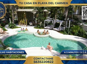 Casa · 192m² · 4 Recámaras · 2 Estacionamientos · Casa en Venta en Playa del Carmen 4 Habitaciones con Alberca Pet Friendly Cerca del Mar Crypto