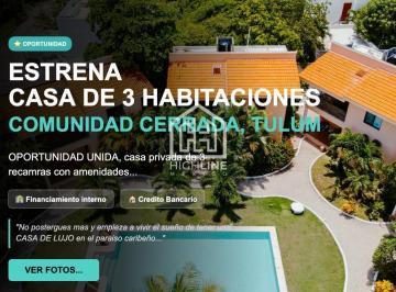 Villa · 383m² · 3 Recámaras · 2 Estacionamientos · Villa en Tulum en Venta, 2 Recamaras, Alberca, Jardin, 10 Min del Mar