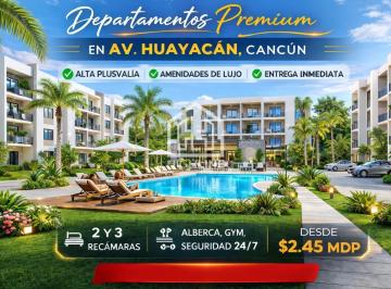 Departamento · 87m² · 2 Recámaras · 1 Estacionamiento · Departamentos en Venta de 2 Recamaras en Av Huayacán Cancún | Alberca, Gym y Seguridad