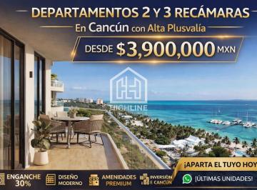 Departamento · 47m² · 1 Recámara · 1 Estacionamiento · Departamentos en Cancún con Vista Al Mar y Amenidades Premium