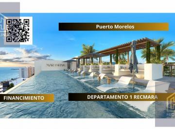 Departamento · 67m² · 1 Recámara · 1 Estacionamiento · Departamento en Venta Puerto Morelos 1 Recámaras Cerca del Mar Facilidades de Pagos