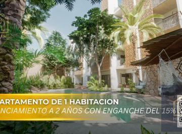 Departamento · 93m² · 1 Recámara · 1 Estacionamiento · Departamento en Venta de 1 Habitacion en Tulum | a Pocos m de La Playa, Alberca y Gym