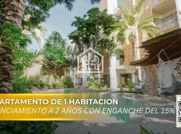 Departamento · 93m² · 1 Recámara · 1 Estacionamiento · Departamento en Venta de 1 Habitacion en Tulum | a Pocos m de La Playa, Alberca y Gym