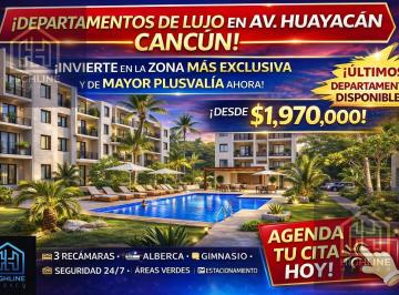 Departamento · 3 Recámaras · 1 Estacionamiento · Departamento en Venta de 3 Recámaras en Cancún
