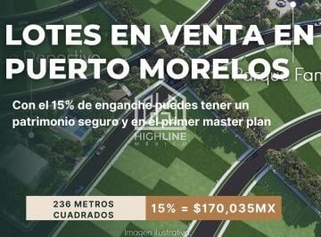 Terreno / Lote · 236m² · Terreno en Puerto Morelos, Una Comunidad Planeada