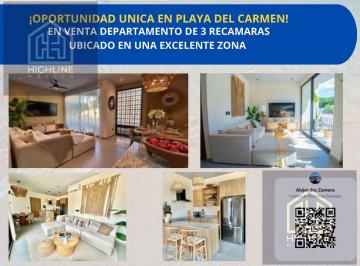 Departamento · 90m² · 3 Recámaras · 1 Estacionamiento · Departamento en Venta Ubicado en Playa del Carmen a 3 Minutos del Mar