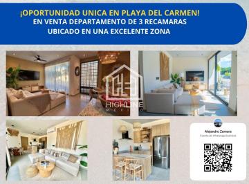 Departamento · 90m² · 3 Recámaras · 1 Estacionamiento · Departamento en Venta Ubicado en Playa del Carmen a 3 Minutos del Mar
