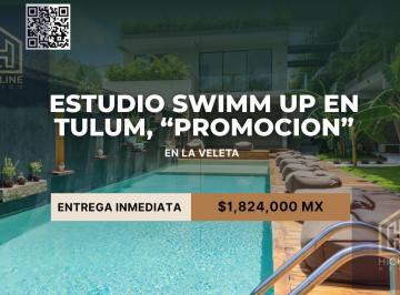 Departamento · 39m² · 1 Recámara · 1 Estacionamiento · Studio Swimm Up en Tulum, Oportunidad Unica