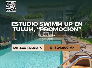 Departamento · 39m² · 1 Recámara · 1 Estacionamiento · Studio Swimm Up en Tulum, Oportunidad Unica