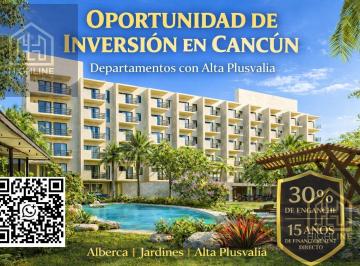Departamento · 57m² · 1 Recámara · 1 Estacionamiento · Departamento Loft en Venta en Cancun, Cancha de Pabel, Elevador