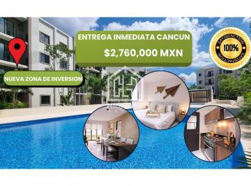 Departamento · 84m² · 1 Estacionamiento · Oportunidad Credito Hipotecario, Departamento en Cancún, Entrega Inmediata