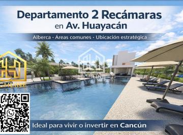 Departamento · 87m² · 2 Recámaras · 1 Estacionamiento · Depto 2 Recámaras en Av Huayacán | Alberca Tipo Resort y Alta Plusvalía