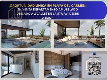Departamento · 28m² · 1 Recámara · 1 Estacionamiento · En Venta Departamento Amueblado Ubicado a 2 Calles de La 5ta Av