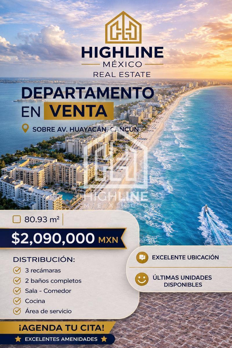 Apartment for Sale, 3 Bedrooms | 80.93 m&sup2; | Cancún