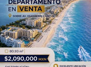 Departamento · 80m² · 3 Recámaras · 2 Estacionamientos · Departamento en Venta 3 Recámaras | 80.93 m² | Cancún