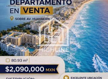Departamento · 80m² · 3 Recámaras · 2 Estacionamientos · Departamento en Venta 3 Recámaras | 80.93 m² | Cancún