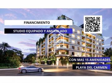 Departamento · 41m² · 1 Recámara · 1 Estacionamiento · Studio en Venta Amueblado en Venta en Playa del Carmen con Alberca y Gimnasio