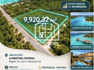 Terreno / Lote · 9920m² · Terreno en Venta en Bacalar a 5 Minutos del Tren Maya Cerca de La Laguna
