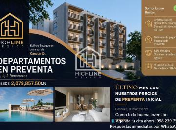 Departamento · 57m² · 1 Recámara · 1 Estacionamiento · Departamentos en Preventa en Cancún | Oportunidad de Inversión con Plusvalía