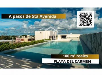 Departamento · 100m² · 2 Recámaras · Departamento en Venta Playa del Carmen Cerca de 5ta Av 2 Recámaras Ideal Renta Vacacional