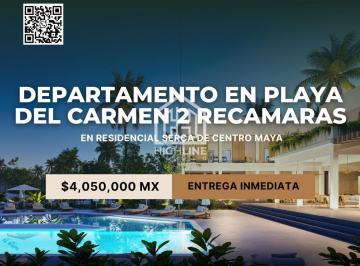 Departamento · 86m² · 2 Recámaras · 1 Estacionamiento · Departamento en Playa del Carmen 2 Recamaras en Residencial Serca de Centro Maya
