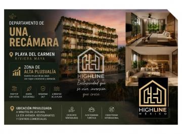 Departamento · 59m² · 1 Recámara · Departamento en Playa del Carmen Cerca de La 5ta Av | Amenidades Premium