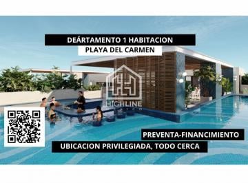 Departamento · 48m² · 1 Recámara · 1 Estacionamiento · Departamento en Venta 1 Recámara Playa del Carmen a Una Calle de La Quinta Av