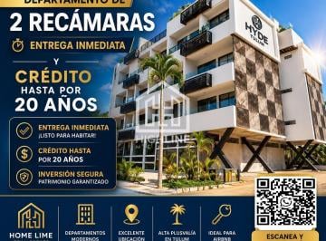 Departamento · 74m² · 2 Recámaras · 1 Estacionamiento · Departamento Lock Off de 2 Recámaras en Tulum | Entrega Inmediata