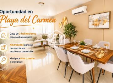 Casa · 171m² · 3 Recámaras · 2 Estacionamientos · Casa en Playa del Carmen de 3 Habitaciones Ideal Para Vivir o Renta a Largo Plazo con Alberca y Gym