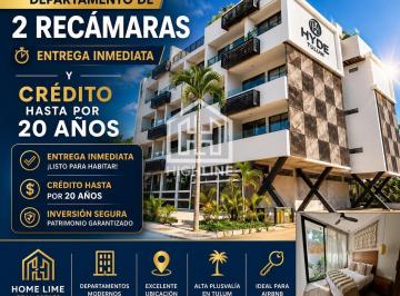Departamento · 74m² · 2 Recámaras · 1 Estacionamiento · Invierte Departamento en Venta de 2 Recamaras Lock Off en Tulum Entrega Inmediata