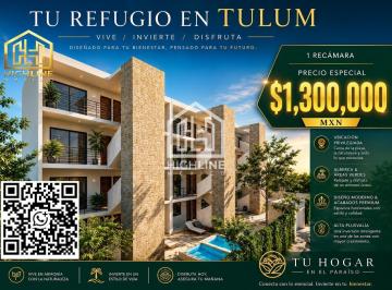 Departamento · 50m² · 1 Recámara · 1 Estacionamiento · Invierte en Tulum | Departamento de 1 Recámara con Alta Plusvalía