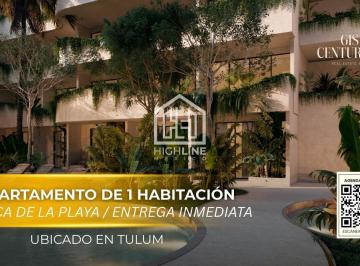 Departamento · 45m² · 1 Recámara · 1 Estacionamiento · Departamento en Venta en Tulum de 1 Habitación a 10 Min de La Playa Entrega Inmediata | con Alberca
