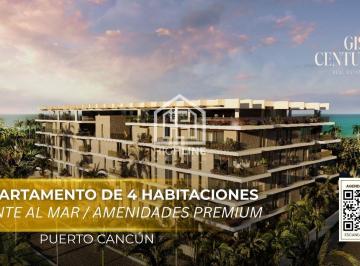 Departamento · 250m² · 4 Recámaras · 2 Estacionamientos · Departamento de 4 Habitaciones en Venta en Cancún a 50 m de Marina | Alberca y Gym