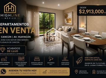 Departamento · 71m² · 2 Recámaras · 2 Estacionamientos · Departamento en Venta Zona Sur Huayacan Cancun de 2 Habitaciones con Excelentes Acabados