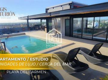 Departamento · 36m² · 1 Recámara · 1 Estacionamiento · Departamento Tipo Estudio en Venta en Playa del Carmen a 500 m de La Playa | Rooftop y Solarium