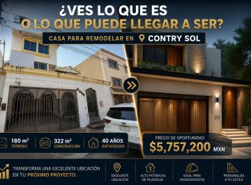 Casa de 4 habitaciones, Guadalupe · Casa Para Remodelar en Contry Sol | 322 m² Construcción | Gran Potencial de Plusvalía