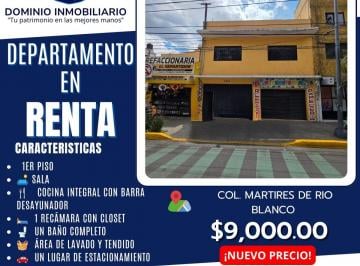 Departamento de 1 habitación, Gustavo A. Madero · Dominio Inmobiliario Propone en Renta Departamento en Colonia Martires de Rio Blanco