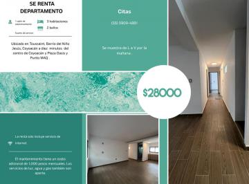 Departamento de 3 habitaciones, Coyoacán · Departamento en Renta Coyoacán