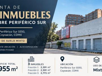 Terreno / Lote , Coyoacán · Venta de 3 Terrenos | Periférico Sur, Coyoacán | Sup 7,700 m² Aprox.