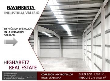 Bodega comercial , Azcapotzalco · Exelente Nave en Renta Industrial Vallejo