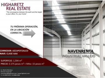 Bodega comercial , Azcapotzalco · Exelente Nave en Renta Industrial Vallejo