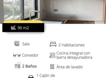 Departamento · 90m² · 2 Recámaras · 1 Estacionamiento · ? Departamento en Renta en San Pedro Cholula | 2 Recámaras | 90 m² | $9,000