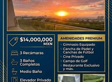 Departamento de 3 habitaciones, Benito Juárez · Departamento en Venta Sky Puerto Cancun Nivel 14