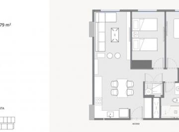 Departamento de 2 habitaciones, Monterrey · Departamento de 73 m² con 2 Recámaras en Venta en Centro Monterrey Torre Una