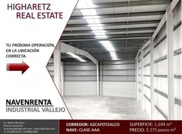 Bodega comercial , Azcapotzalco · Exelente Nave en Renta Industrial Vallejo III