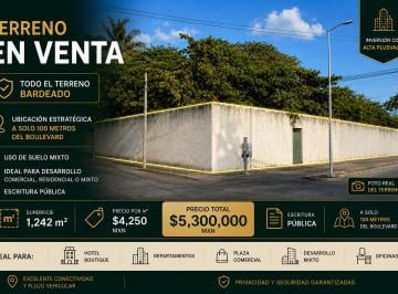 Terreno comercial , Othón P. Blanco · Terreno en Esquina Privilegiada. a 100 m del Boulevard